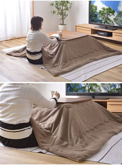 こたつ布団 正方形 190×190 防寒 シンプル おしゃれ もこもこ ふわふわ かわいい 80×80対応 ブラウン カーキ(代引不可)