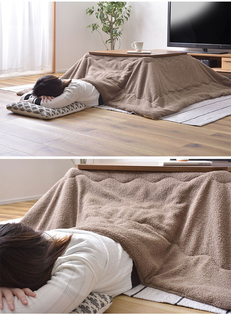 こたつ布団 正方形 190×190 防寒 シンプル おしゃれ もこもこ ふわふわ かわいい 80×80対応 ブラウン カーキ(代引不可)