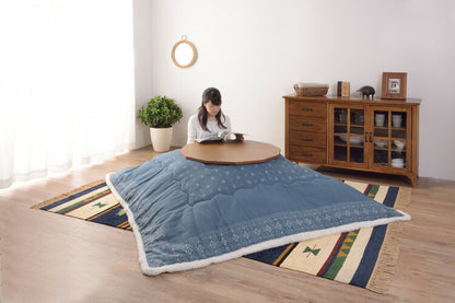 こたつ コタツ こたつテーブル おしゃれ 丸型 ラウンド 幅80cm 奥行80cm センターテーブル 石英管ヒーター 一人暮らし コタツテーブル ポリゴン オールシーズン 座椅子(代引不可)