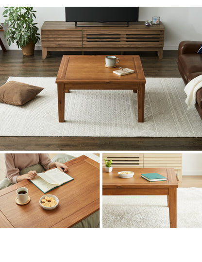 こたつ こたつテーブル 幅75cm 正方形 天然木 アカシア オールシーズン センターテーブル コタツ モダン 木製 一人暮らし 炬燵 コンパクト おしゃれ シンプル 暖房器具(代引不可)