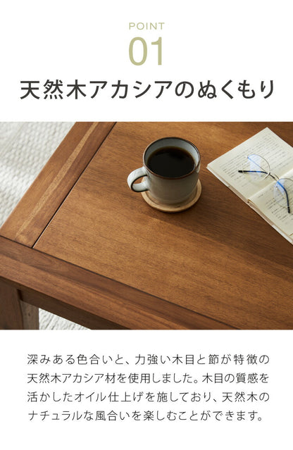 こたつ こたつテーブル 幅75cm 正方形 天然木 アカシア オールシーズン センターテーブル コタツ モダン 木製 一人暮らし 炬燵 コンパクト おしゃれ シンプル 暖房器具(代引不可)