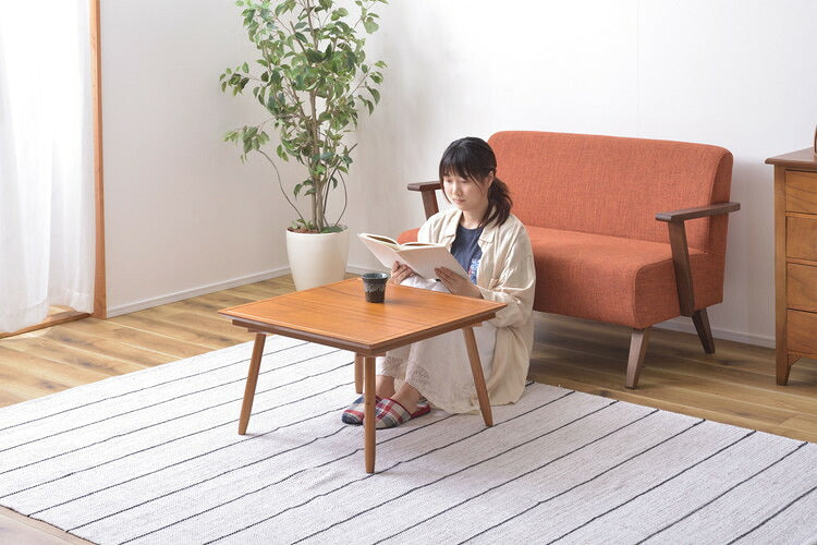 コタツ コタツテーブル センターテーブル ミニ コンパクト 一人使い オールシーズン ハーフヒーター 天然木 アカシア デザイン おしゃれ シャープ(代引不可)