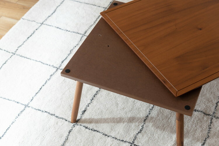 コタツ コタツテーブル センターテーブル ミニ コンパクト 一人使い オールシーズン ハーフヒーター 天然木 アカシア デザイン おしゃれ シャープ(代引不可)