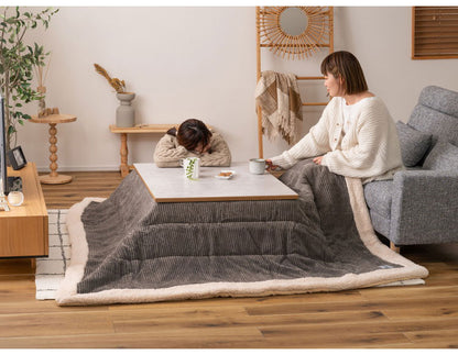 フラットヒーターコタツ こたつ フラットヒーターこたつ テーブル センターテーブル 北欧 おしゃれ 韓国インテリア 大理石調 木製 天然木 フラットヒーター オールシーズン シンプル 継脚 高さ変更(代引不可)