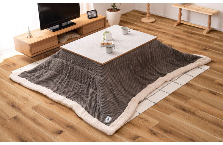 フラットヒーターコタツ こたつ フラットヒーターこたつ テーブル センターテーブル 北欧 おしゃれ 韓国インテリア 大理石調 木製 天然木 フラットヒーター オールシーズン シンプル 継脚 高さ変更(代引不可)