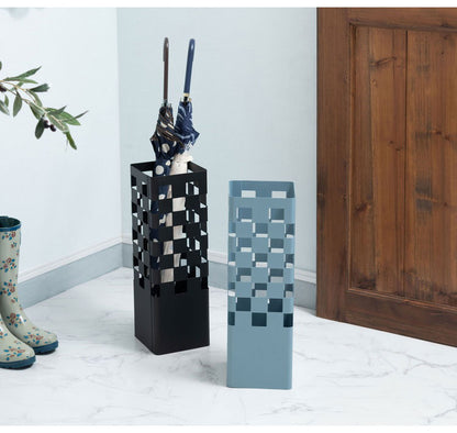 傘立て 傘立て シンプル アンブレラスタンド 傘入れ 玄関 かさ 収納 スチール 四角 長方形 コンパクト スリム ブルーグレー チェック スッキリ おしゃれ インテリア 北欧 新生活 省スペース(代引不可)