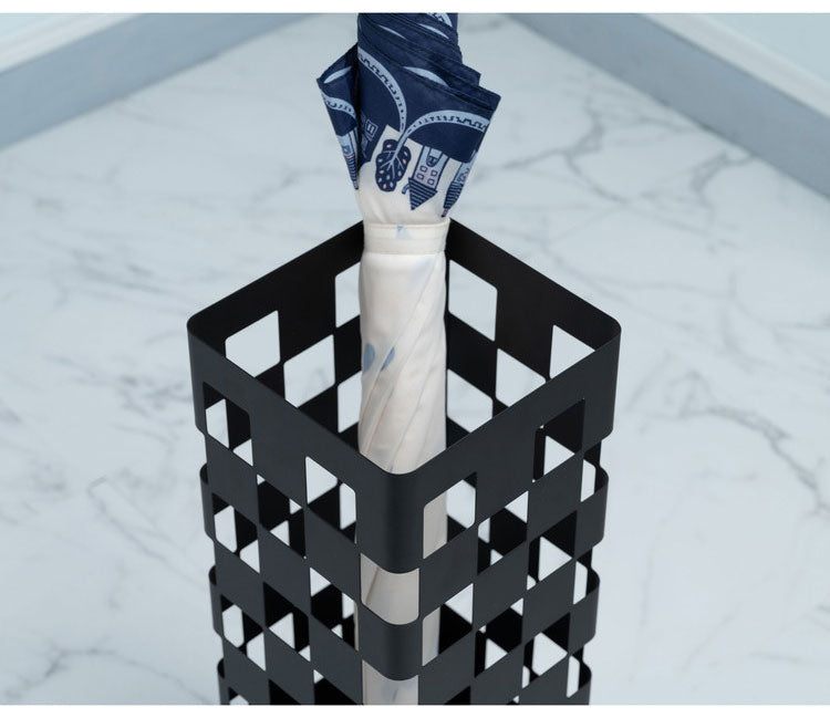 傘立て 傘立て シンプル アンブレラスタンド 傘入れ 玄関 かさ 収納 スチール 四角 長方形 コンパクト スリム ブルーグレー チェック スッキリ おしゃれ インテリア 北欧 新生活 省スペース(代引不可)