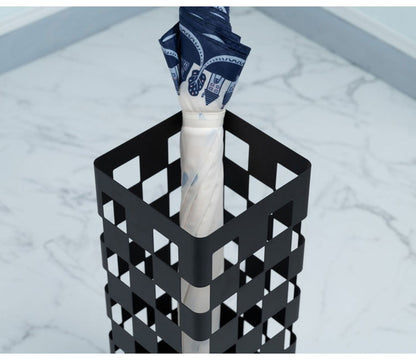 傘立て 傘立て シンプル アンブレラスタンド 傘入れ 玄関 かさ 収納 スチール 四角 長方形 コンパクト スリム ブルーグレー チェック スッキリ おしゃれ インテリア 北欧 新生活 省スペース(代引不可)