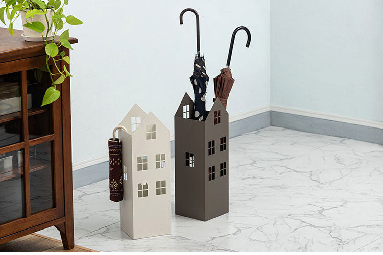 傘立て LFS-185 東谷 傘立て おしゃれ 北欧 スリム 傘たて 省スペース 軽量 軽い 横幅15.5cm 高さ49cm ハウス型 ハウス 家型 アンティーク かわいい アンブレラスタンド スチール コンパクト(代引不可)