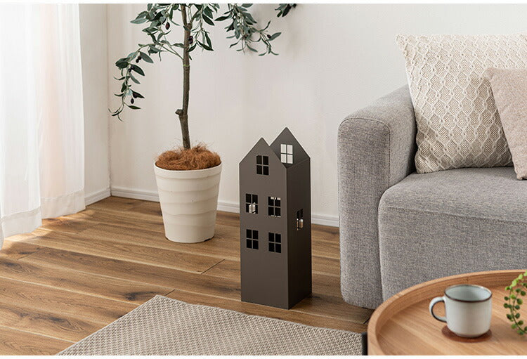 傘立て LFS-185 東谷 傘立て おしゃれ 北欧 スリム 傘たて 省スペース 軽量 軽い 横幅15.5cm 高さ49cm ハウス型 ハウス 家型 アンティーク かわいい アンブレラスタンド スチール コンパクト(代引不可)