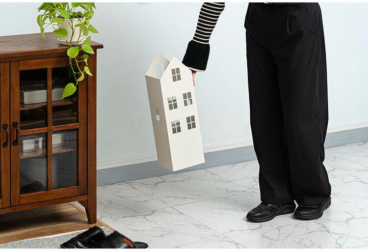 傘立て LFS-185 東谷 傘立て おしゃれ 北欧 スリム 傘たて 省スペース 軽量 軽い 横幅15.5cm 高さ49cm ハウス型 ハウス 家型 アンティーク かわいい アンブレラスタンド スチール コンパクト(代引不可)