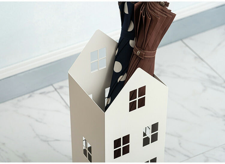 傘立て LFS-185 東谷 傘立て おしゃれ 北欧 スリム 傘たて 省スペース 軽量 軽い 横幅15.5cm 高さ49cm ハウス型 ハウス 家型 アンティーク かわいい アンブレラスタンド スチール コンパクト(代引不可)