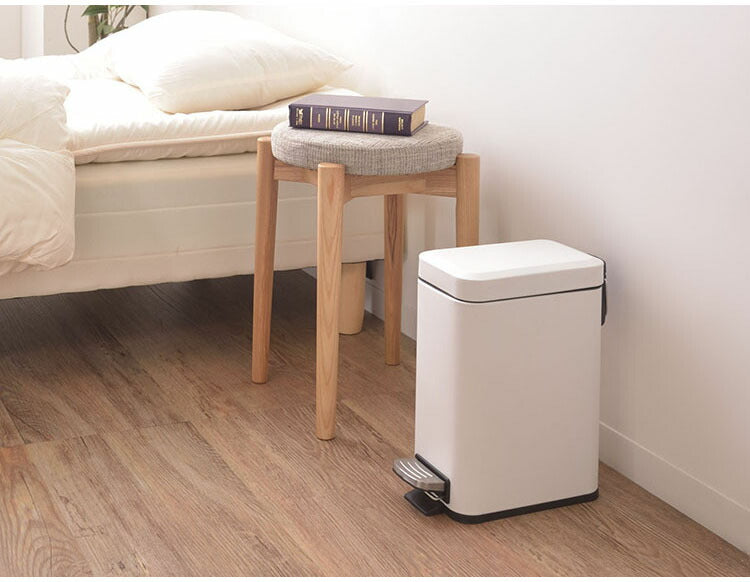 ゴミ箱 ごみ箱 くず入れ ダストボックス トラッシュカン 5L 蓋付き ペダル式 キッチン ポリプロピレン スチール シンプル 小さい コンパクト グレー ホワイト おしゃれ(代引不可)