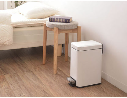 ゴミ箱 ごみ箱 くず入れ ダストボックス トラッシュカン 5L 蓋付き ペダル式 キッチン ポリプロピレン スチール シンプル 小さい コンパクト グレー ホワイト おしゃれ(代引不可)
