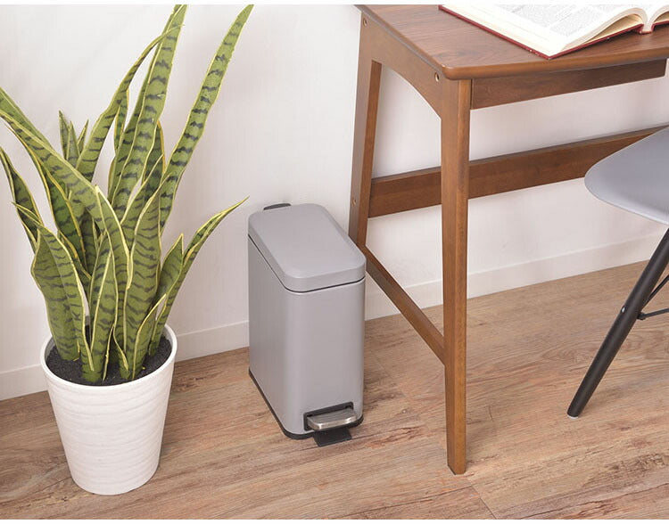 ゴミ箱 ごみ箱 くず入れ ダストボックス トラッシュカン 5L 蓋付き ペダル式 キッチン ポリプロピレン スチール シンプル 小さい コンパクト グレー ホワイト おしゃれ(代引不可)