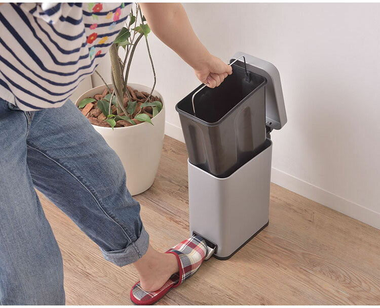 ゴミ箱 ごみ箱 くず入れ ダストボックス トラッシュカン 5L 蓋付き ペダル式 キッチン ポリプロピレン スチール シンプル 小さい コンパクト グレー ホワイト おしゃれ(代引不可)