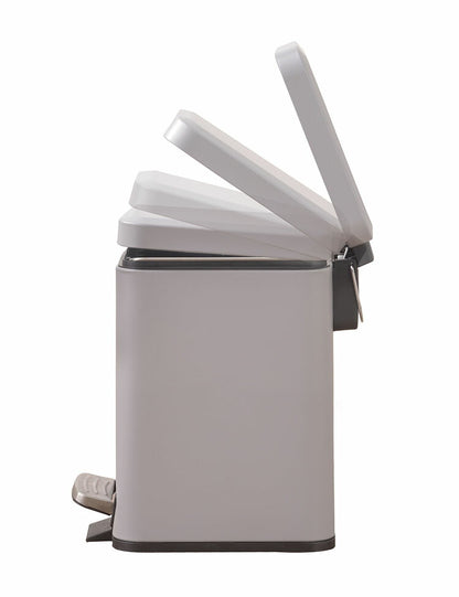 ゴミ箱 ごみ箱 くず入れ ダストボックス トラッシュカン 5L 蓋付き ペダル式 キッチン ポリプロピレン スチール シンプル 小さい コンパクト グレー ホワイト おしゃれ(代引不可)