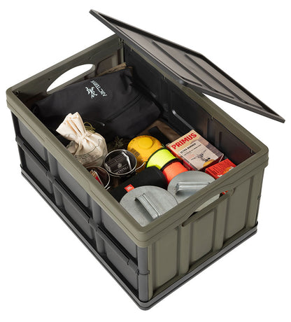 収納ボックス 軽量 約40L アウトドア 折りたたみ 収納ケース ボックス 折り畳み フォールディング フタ付き アウトドア キャンプ 押し入れ収納 インテリア 蓄光 防災グッズ おしゃれ(代引不可)