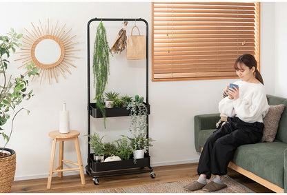 ハンガーワゴン LFS-52 東谷 ハンガーラック コートハンガー ワゴン ハンガー コート掛け 衣類収納 収納家具 洋服掛け ポールハンガー スチール キャスター付き ストッパー付き 高さ調整可能(代引不可)