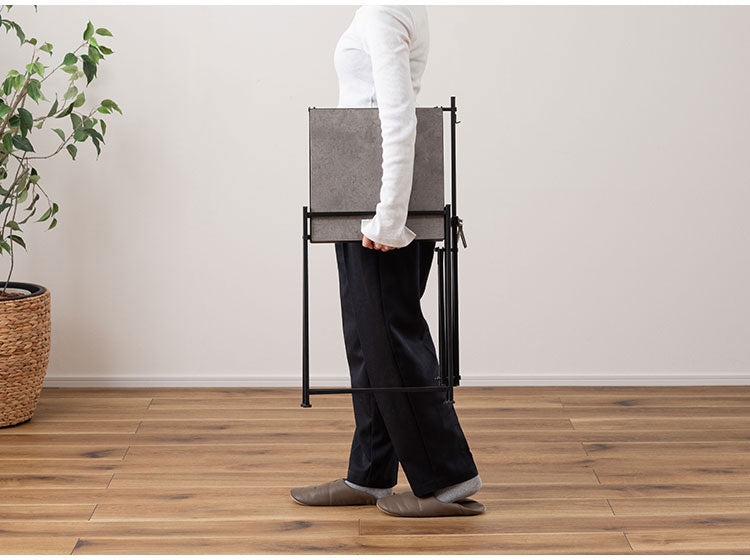 石目調フォールディングレンジラック LFS-53 東谷 フォールディングレンジラック レンジ台 2段 折りたたみ キッチンラック シェルフ 棚 オープンラック レンジラック オーブンラック 本棚(代引不可)