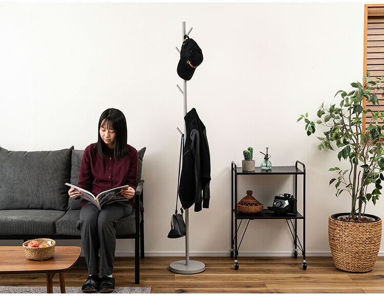 ハンガー LFS-54 東谷 ポールハンガー ハンガー 収納 スチール コートハンガー 帽子 カバン 幅26cm 奥行26cm スリム シンプル おしゃれ 新生活 ブラック(代引不可)