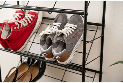 石目調シューズ・ディスプレイラック LFS-55 東谷 シューズラック 3段 幅60cm 靴箱 棚 ディスプレイラック オープンラック オープンシェルフ マガジンラック スチールラック 下駄箱 靴箱 玄関収納(代引不可)