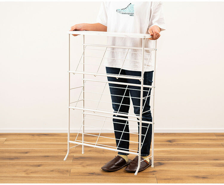 石目調シューズ・ディスプレイラック LFS-55 東谷 シューズラック 3段 幅60cm 靴箱 棚 ディスプレイラック オープンラック オープンシェルフ マガジンラック スチールラック 下駄箱 靴箱 玄関収納(代引不可)