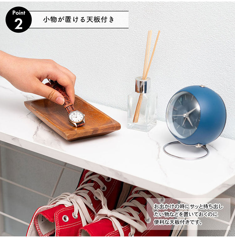 石目調シューズ・ディスプレイラック LFS-55 東谷 シューズラック 3段 幅60cm 靴箱 棚 ディスプレイラック オープンラック オープンシェルフ マガジンラック スチールラック 下駄箱 靴箱 玄関収納(代引不可)