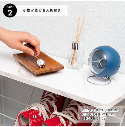 石目調シューズ・ディスプレイラック LFS-55 東谷 シューズラック 3段 幅60cm 靴箱 棚 ディスプレイラック オープンラック オープンシェルフ マガジンラック スチールラック 下駄箱 靴箱 玄関収納(代引不可)