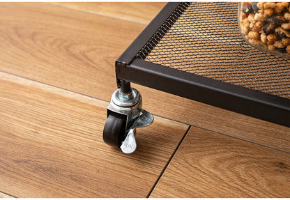 フォールディングラック LFS-56 東谷 ラック 折りたたみ 折りたたみラック キャスター ストッパー付き 高さ調整 3段 スチール アイアン シンプル モダン ブラック 黒(代引不可)