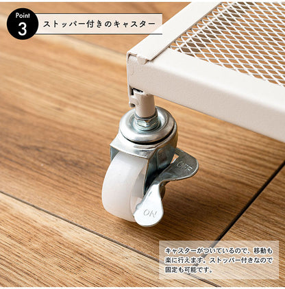 フォールディングラック LFS-56 東谷 ラック 折りたたみ 折りたたみラック キャスター ストッパー付き 高さ調整 3段 スチール アイアン シンプル モダン ブラック 黒(代引不可)