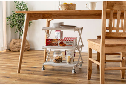 フォールディングラック LFS-56 東谷 ラック 折りたたみ 折りたたみラック キャスター ストッパー付き 高さ調整 3段 スチール アイアン シンプル モダン ブラック 黒(代引不可)