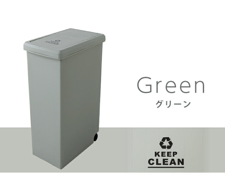 スライドペール 30L ふた付き 幅24cm 30リットル ごみ箱 ダストボックス キッチン スリム コンパクト プラスチック 角型(代引不可)