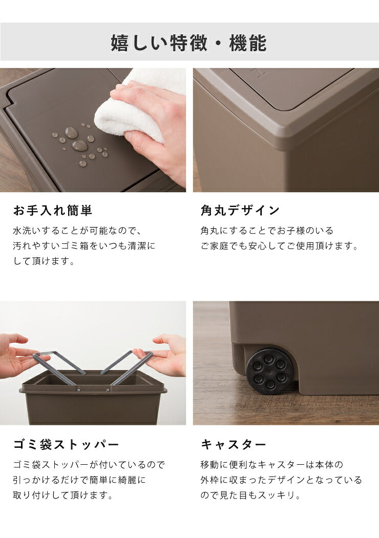 スライドペール 45L ふた付き 幅27cm 45リットル ごみ箱 ダストボックス キッチン スリム コンパクト プラスチック 角型 縦型(代引不可)