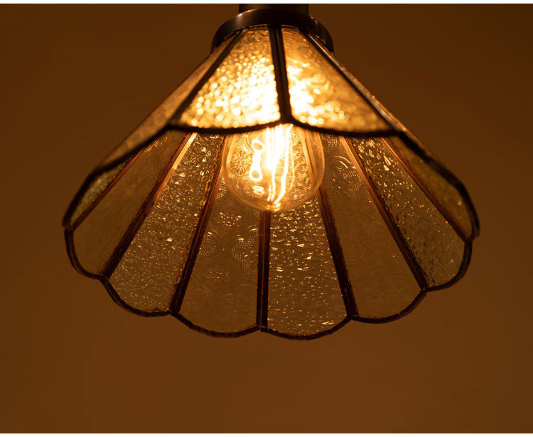 ステンドグラスライト ガラス スチール ペンダントライト 照明 シンプル 一灯 おしゃれ 北欧 かわいい インテリア リビング ダイニング 寝室 吊り下げ シンプル キッチン(代引不可)