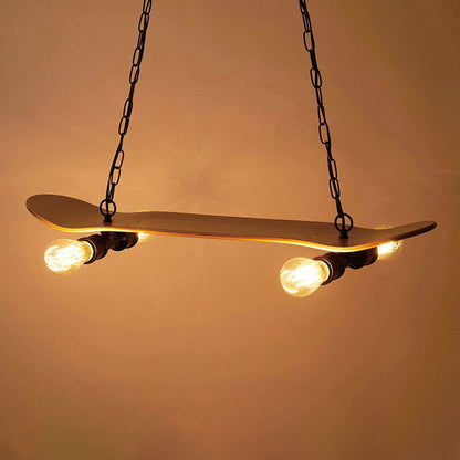 シーリングライト 照明 ライト LED対応 北欧 白熱電球 エジソン電球 洋風 電球付き おしゃれ かわいい ペンダントライト 4灯 スケートボード 新生活 母の日(代引不可)