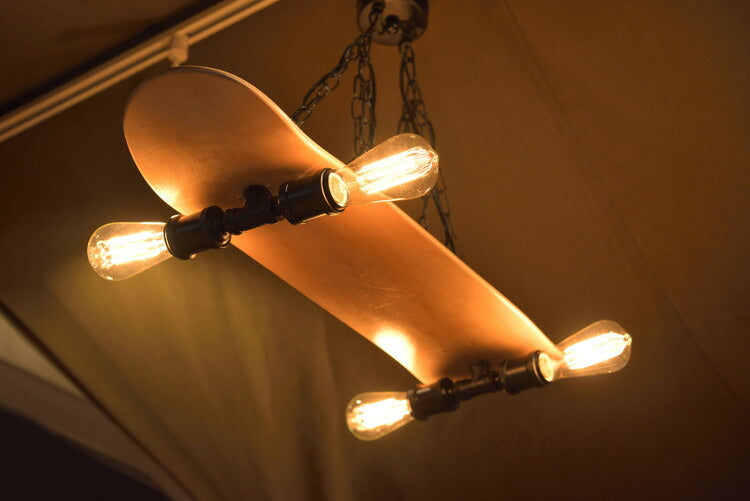 シーリングライト 照明 ライト LED対応 北欧 白熱電球 エジソン電球 洋風 電球付き おしゃれ かわいい ペンダントライト 4灯 スケートボード 新生活 母の日(代引不可)