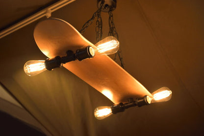 シーリングライト 照明 ライト LED対応 北欧 白熱電球 エジソン電球 洋風 電球付き おしゃれ かわいい ペンダントライト 4灯 スケートボード 新生活 母の日(代引不可)