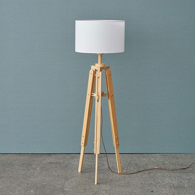 スタンドライト 天然木 ラッカー塗装 アルミ 布 スタンドライト フロアライト 床置き照明 床置きライト デザイン照明 エジソン球 レトロ アンティーク(代引不可)