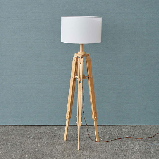 スタンドライト 天然木 ラッカー塗装 アルミ 布 スタンドライト フロアライト 床置き照明 床置きライト デザイン照明 エジソン球 レトロ アンティーク(代引不可)