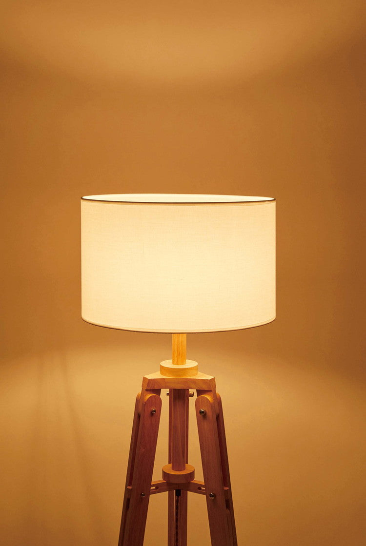 スタンドライト 天然木 ラッカー塗装 アルミ 布 スタンドライト フロアライト 床置き照明 床置きライト デザイン照明 エジソン球 レトロ アンティーク(代引不可)
