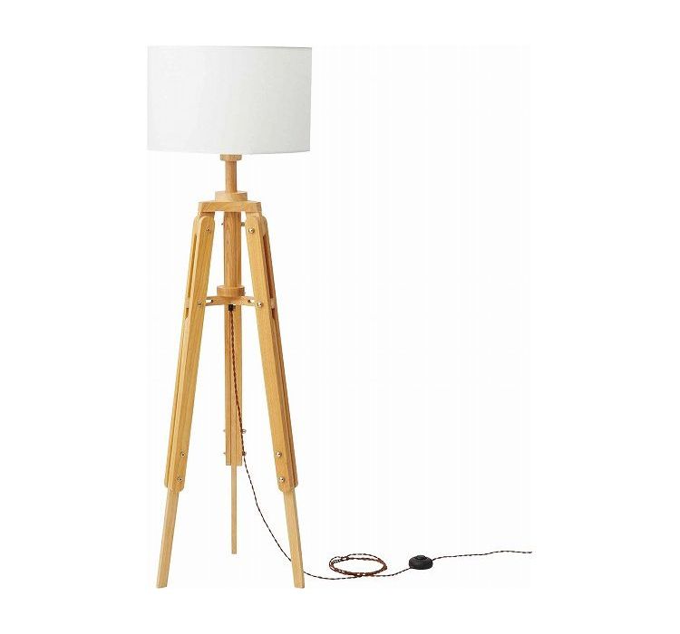 スタンドライト 天然木 ラッカー塗装 アルミ 布 スタンドライト フロアライト 床置き照明 床置きライト デザイン照明 エジソン球 レトロ アンティーク(代引不可)