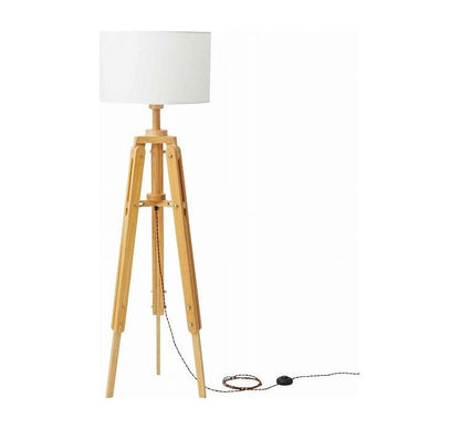 スタンドライト 天然木 ラッカー塗装 アルミ 布 スタンドライト フロアライト 床置き照明 床置きライト デザイン照明 エジソン球 レトロ アンティーク(代引不可)