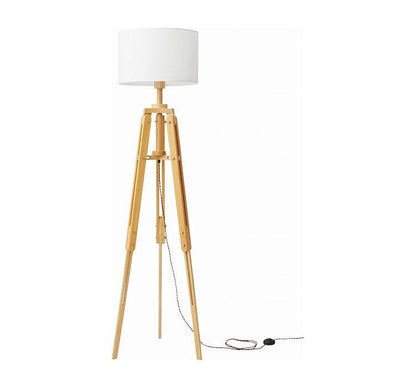 スタンドライト 天然木 ラッカー塗装 アルミ 布 スタンドライト フロアライト 床置き照明 床置きライト デザイン照明 エジソン球 レトロ アンティーク(代引不可)