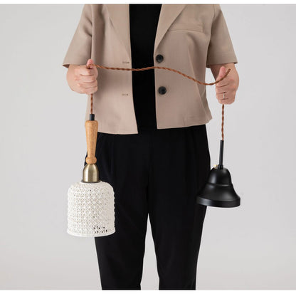 ライト 照明 ライト LED対応 天然木 陶器 吊り下げ式 ペンダントライト リビング キッチン おしゃれ レトロ ダイニング 寝室 カフェ 天井照明 ホワイト 白 シンプル 長さ調節(代引不可)