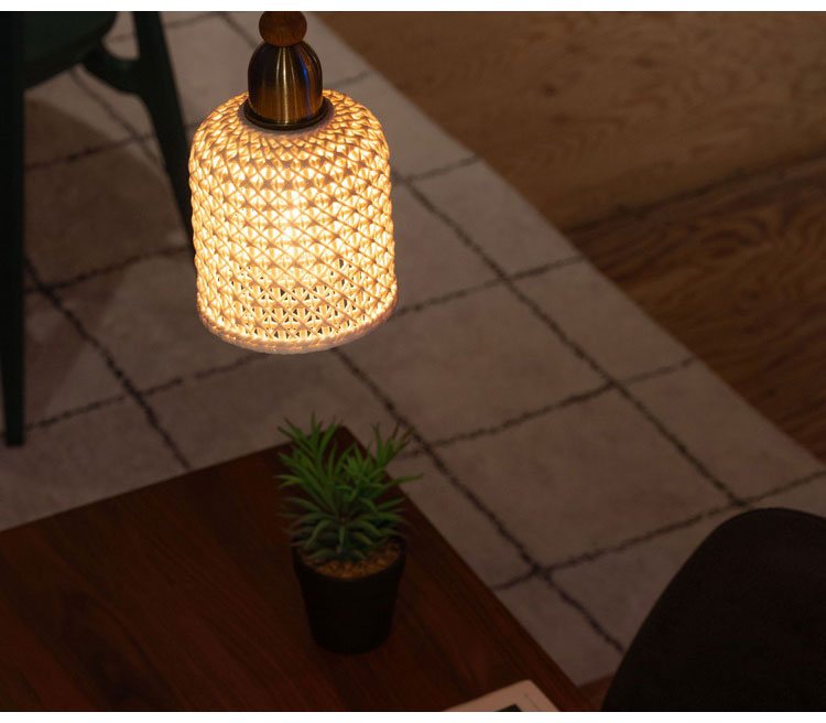 ライト 照明 ライト LED対応 天然木 陶器 吊り下げ式 ペンダントライト リビング キッチン おしゃれ レトロ ダイニング 寝室 カフェ 天井照明 ホワイト 白 シンプル 長さ調節(代引不可)