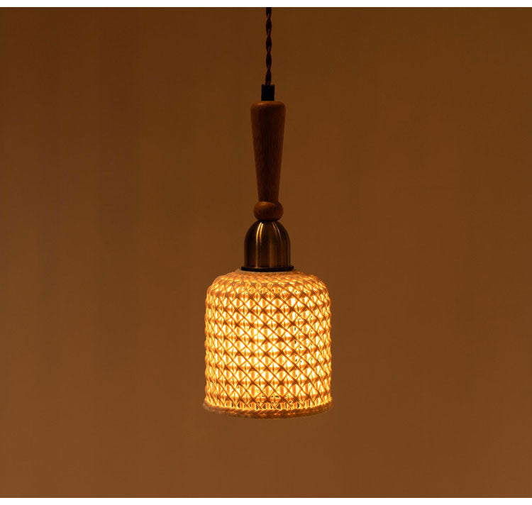 ライト 照明 ライト LED対応 天然木 陶器 吊り下げ式 ペンダントライト リビング キッチン おしゃれ レトロ ダイニング 寝室 カフェ 天井照明 ホワイト 白 シンプル 長さ調節(代引不可)