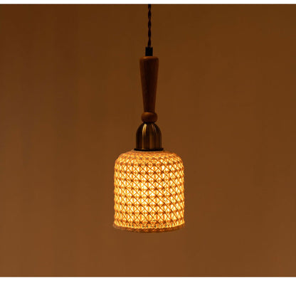 ライト 照明 ライト LED対応 天然木 陶器 吊り下げ式 ペンダントライト リビング キッチン おしゃれ レトロ ダイニング 寝室 カフェ 天井照明 ホワイト 白 シンプル 長さ調節(代引不可)