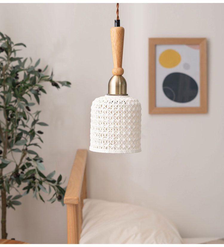 ライト 照明 ライト LED対応 天然木 陶器 吊り下げ式 ペンダントライト リビング キッチン おしゃれ レトロ ダイニング 寝室 カフェ 天井照明 ホワイト 白 シンプル 長さ調節(代引不可)