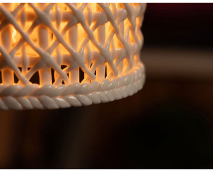 ライト 照明 ライト LED対応 天然木 陶器 吊り下げ式 ペンダントライト リビング キッチン おしゃれ レトロ ダイニング 寝室 カフェ 天井照明 ホワイト 白 シンプル 長さ調節(代引不可)